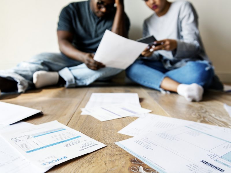 Couple managing the debt