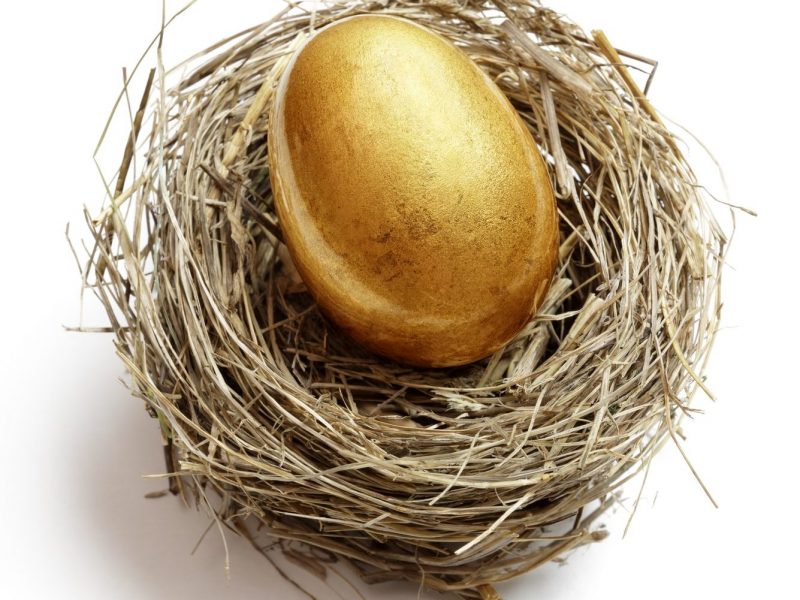 Retirement savings golden nest egg